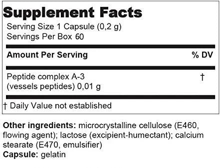 Ventfort - A-3 Blood Vessel Peptide Bioregulator - 60 Capsules Regular price